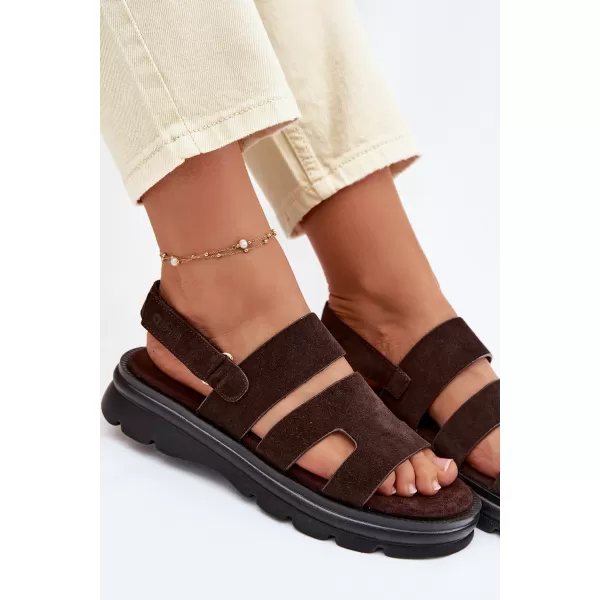  Ženske sandale BIG STAR SHOES TT274483 RJAVA/BEŽ 