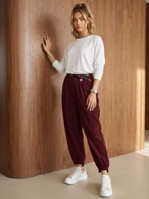 Ženske hlače DSTREET UY3173 BORDO