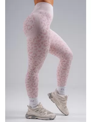 Kompresijske push-up pajkice z leopardjim potiskom NEBBIA PRIMAL 849 ROZA LEOPARD