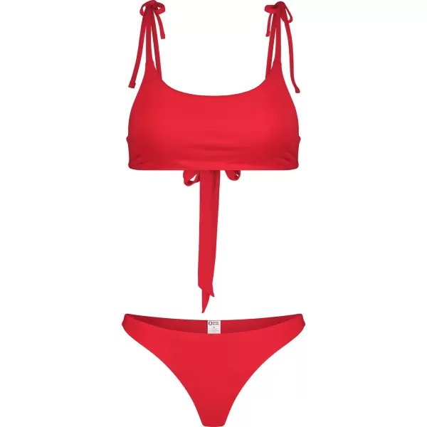  Ženski spodnji del bikinija NORDBLANC GLITZ NBSSS8240 RDEČA 