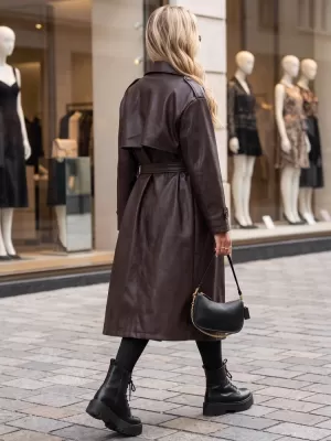 Ženski plašč DSTREET NY0781 RJAVA