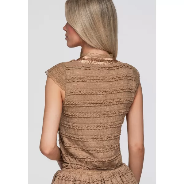  Ženska bluza OMBRE OW-TS-E0066 TAUPE 