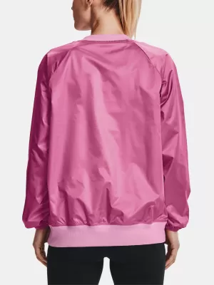 Ženski pulover UNDER ARMOUR RECOVER STORM WOVEN SHINE CREW 1364012-680 ROZA
