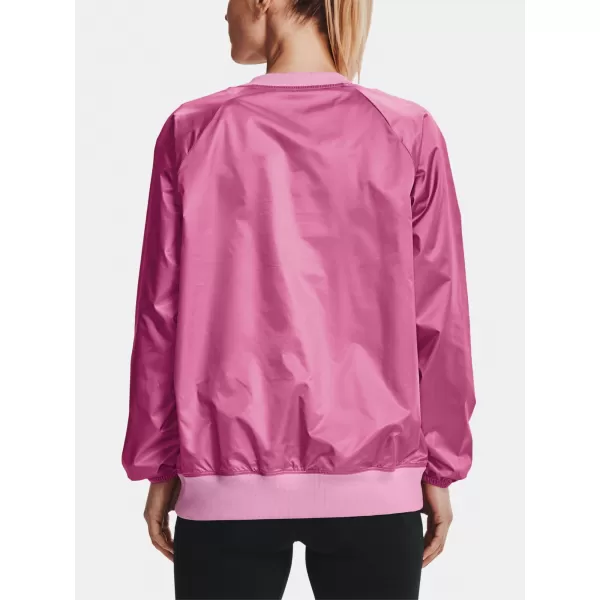  Ženski pulover UNDER ARMOUR RECOVER STORM WOVEN SHINE CREW 1364012-680 ROZA 