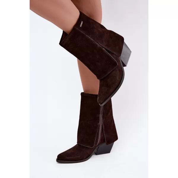  Ženski škornji BIG STAR SHOES UU274115 RJAVE/BEŽ SENCE 