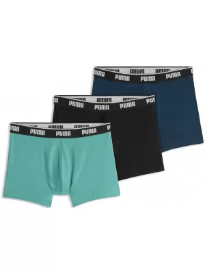 Moške boksarice PUMA MEN BOXERS 3P 94713011 ZELENA KOMBINACIJA