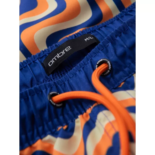  Moške kratke hlače OMBRE OM-SRSS-0221 ORANŽNA IN MODRA 