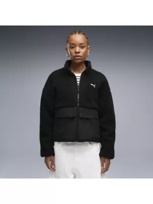 Ženska jakna PUMA RE:FIBRE SHERPA JACKET W 69456701 ČRNA PUMA