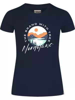 Ženska majica s kratkimi rokavi NORDBLANC STARLIGHT NBSLT8176 TEMNO MODRA