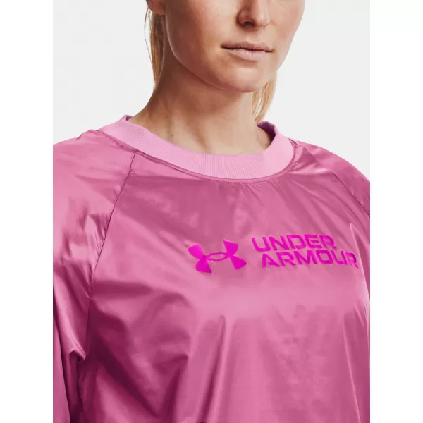  Ženski pulover UNDER ARMOUR RECOVER STORM WOVEN SHINE CREW 1364012-680 ROZA 