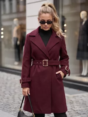 Ženski plašč DSTREET NY0786 BORDO