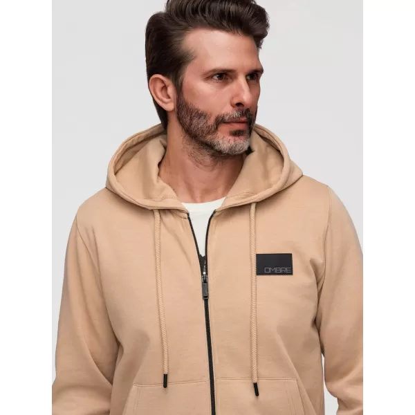  Moški pulover OMBRE OM-SSZP-0256 PESEK 
