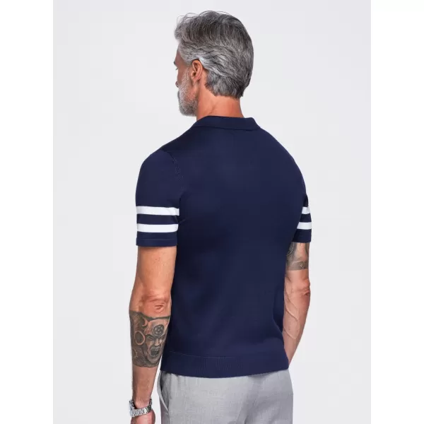  Moška polo majica OMBRE OM-POSS-0177 MORNARSKO MODRA 