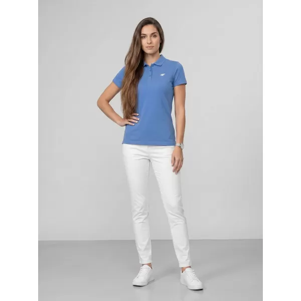  Ženska majica s kratkimi rokavi z ovratnikom 4F WMM00TPTSF0768 DENIM 
