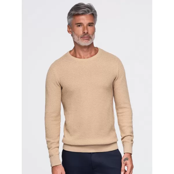  Moški pulover OMBRE OM-SWSW-0119 PESEK 