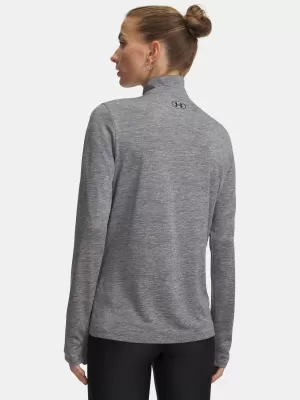 Ženska majica s kratkimi rokavi UNDER ARMOUR TECH 1/2 ZIP- TWIST 1384225-709 SIVI POUDARKI