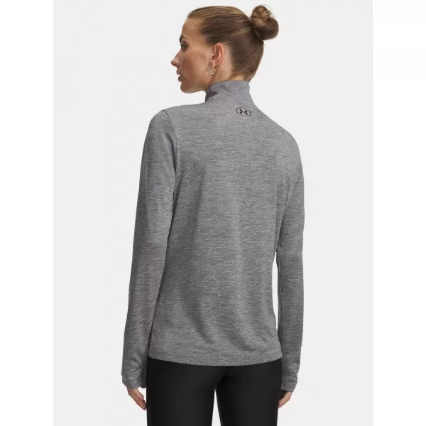  Ženska majica s kratkimi rokavi UNDER ARMOUR TECH 1/2 ZIP- TWIST 1384225-709 SIVI POUDARKI 