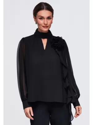 Ženska bluza OMBRE OW-TS-E0085 ČRNA