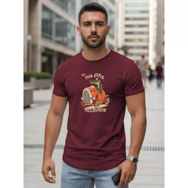  Moška majica s kratkimi rokavi DSTREET NX5083R-BU BORDO 