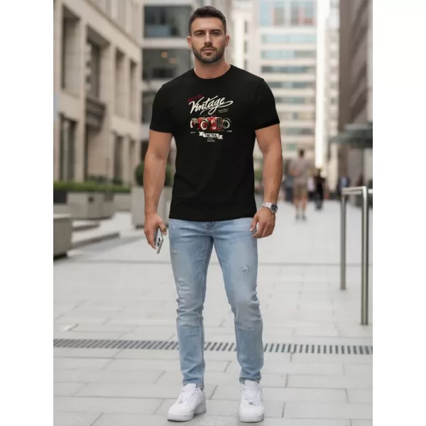  Moška majica s kratkimi rokavi DSTREET NX5094R-BK ČRNA 