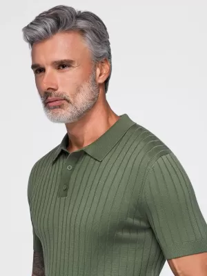 Moška polo majica OMBRE OM-POSS-0180 OLIVNO