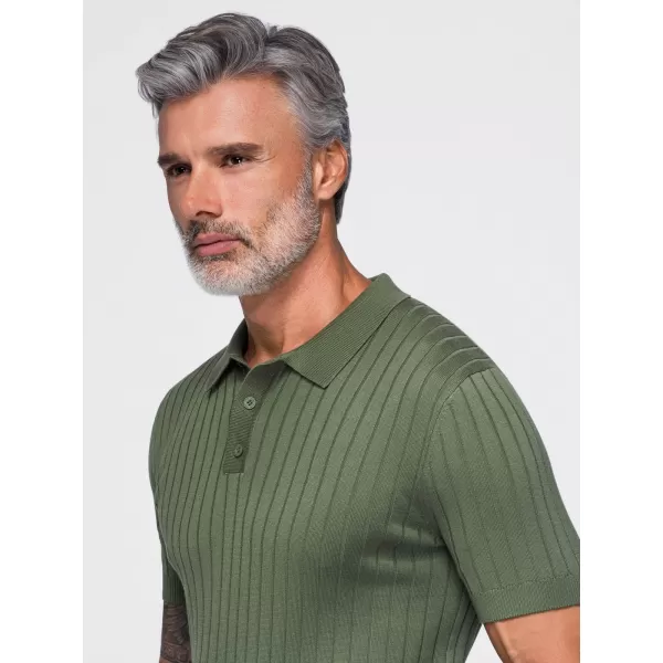  Moška polo majica OMBRE OM-POSS-0180 OLIVNO 