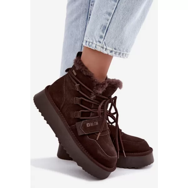 Ženski snežaki BIG STAR SHOES UU274316 RJAVE/BEŽ SENCE 