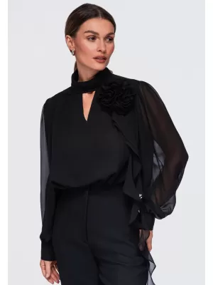 Ženska bluza OMBRE OW-TS-E0085 ČRNA