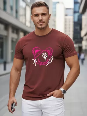 Moška majica s kratkimi rokavi DSTREET NX0136R-BU BORDO