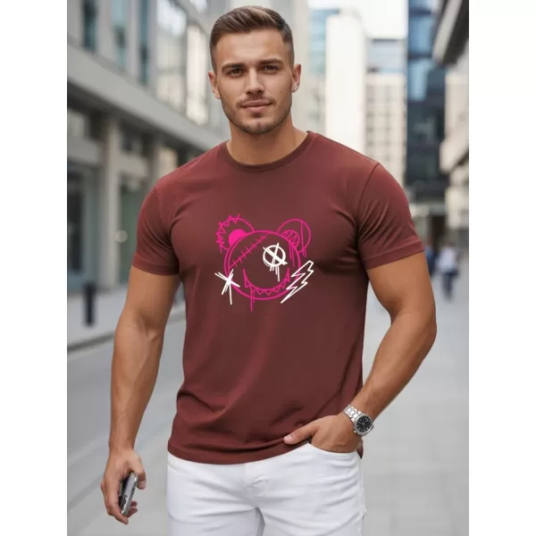  Moška majica s kratkimi rokavi DSTREET NX0136R-BU BORDO 