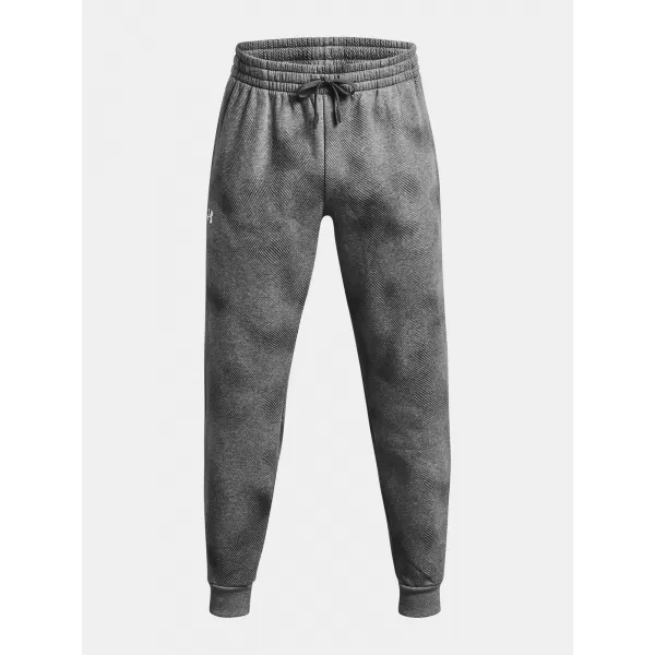  Moške trenirke UNDER ARMOUR UA RIVAL FLEECE PRINTED JGRS 1379777-025 SIVA 
