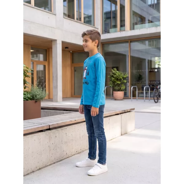  Otroška majica s kratkimi rokavi ALPINE PRO ECCO 2 NEON ATOMIC BLUE PA VARIANTA 