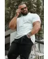 Moške majice s kratkimi rokavi NEBBIA MIKE MUSCLE FIT POLO 157 BELA