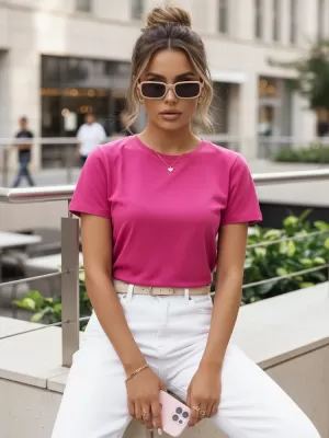 Ženska majica s kratkimi rokavi DSTREET RY2119 ROZA