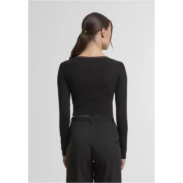  Ženska majica s kratkimi rokavi URBAN CLASSICS TB7729-00007 ČRNA 