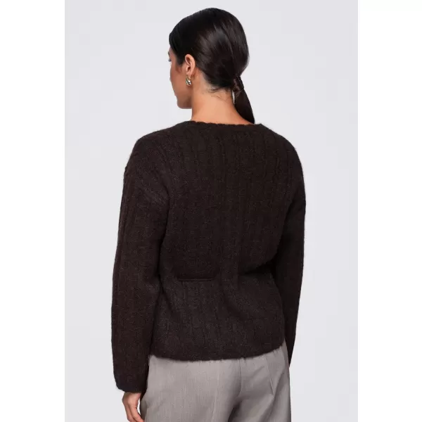  Ženski pulover OMBRE OW-SW-E0012 RJAVA 