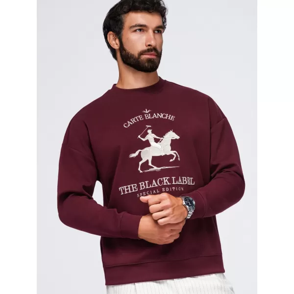  Moški pulover OMBRE OM-SSNZ-0267 BORDO 