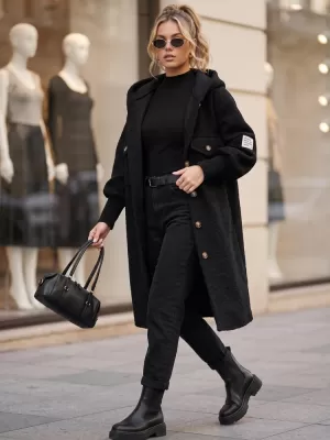 Ženski plašč DSTREET NY0798 ČRNA