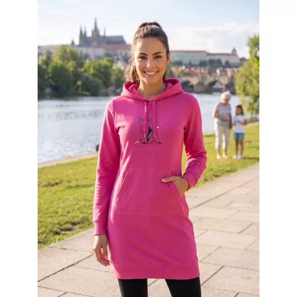  Ženski podaljšan pulover ALTISPORT ALW091419 MAGENTA 