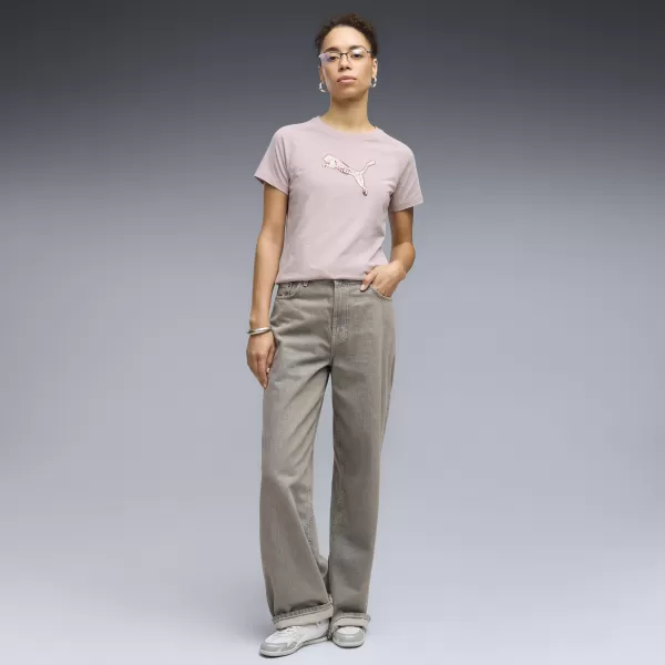  Ženska majica s kratkimi rokavi PUMA ESS SEQUINS TEE 69457649 MEGLENO ROZA 
