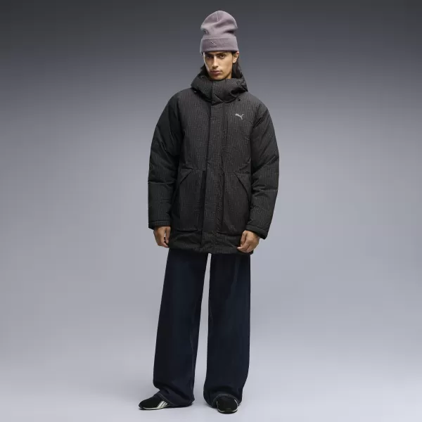 Moški plašč PUMA PROTECTIVE HOODED DOWN PARKA M 69456301 ČRNA PUMA 