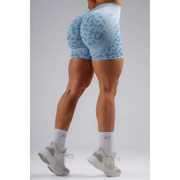 Kompresijske push-up kratke hlače z leopardjim potiskom NEBBIA PRIMAL 856 MODRI LEOPARD 