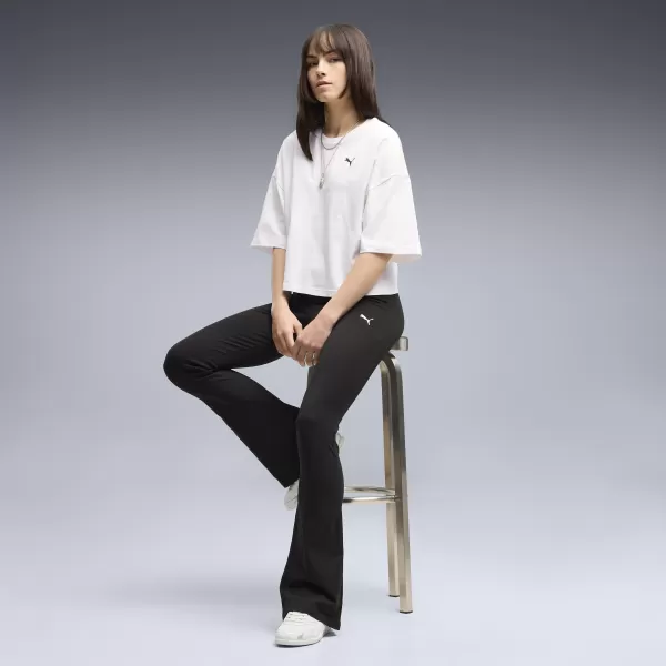  Ženske pajkice PUMA ESS HIGH-WAIST FLARED LEGGINGS 63154201 ČRNA PUMA 