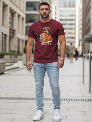 Moška majica s kratkimi rokavi DSTREET NX5083R-BU BORDO