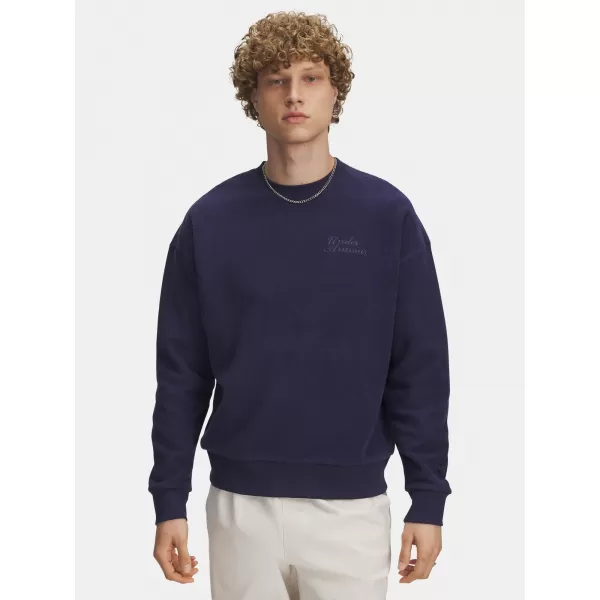  Moški pulover UNDER ARMOUR ICON REV TERRY CREW 6003942-403 MODRA 