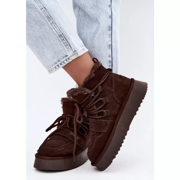  Ženski snežaki BIG STAR SHOES UU274316 RJAVE/BEŽ SENCE 