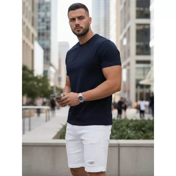  Moška majica s kratkimi rokavi DSTREET RX5673 TEMNO MODRA 