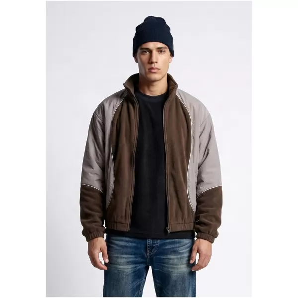  Moška trenirka jakna URBAN CLASSICS TB8602-23085 RJAVA/BLEDO LILA 