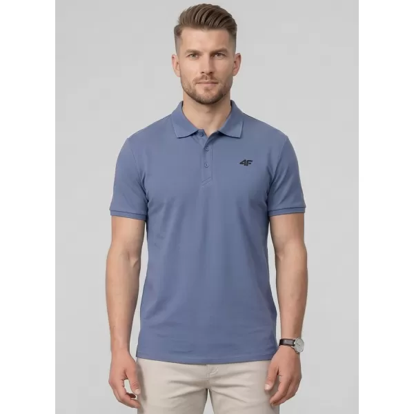  Moška majica s kratkimi rokavi z ovratnikom 4F WMM00TPTSM0770 DENIM 