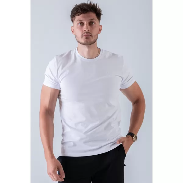  Moške majice s kratkimi rokavi NEBBIA MIKE MUSCLE FIT 158 BELA 